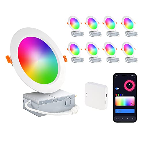TECICO Smart Recessed Lights with Color Changing (8PACK)