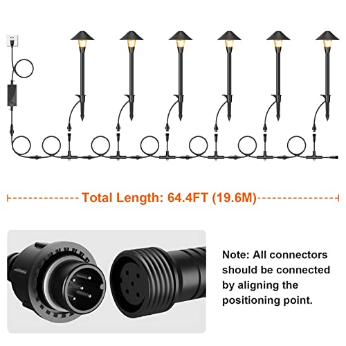 XMCOSY+ Low Voltage Landscape Lights, 200LM Smart LED Pathway Lights with APP Control, Adjustable Warm White&RGB, Compatible with Alexa, 12V 6W Outdoor Landscapes Lighting for Garden Path Lawn(6Pack)