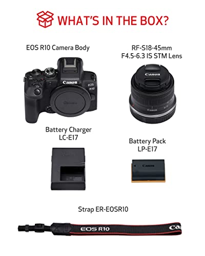 Canon EOS R10 Mirrorless Camera with 18-45mm Lens