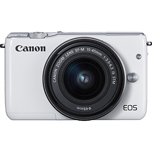 Canon EOS M10 Mirrorless Camera with EF-M 15-45mm Lens (White)