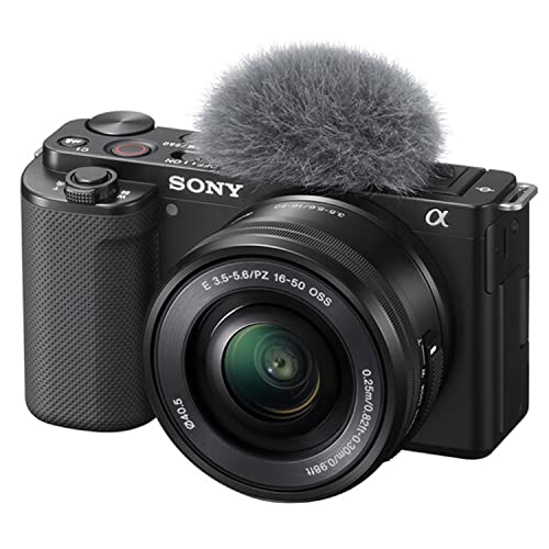 Sony ZV-E10 Mirrorless Camera with 16-50mm Lens + 64GB Memory + Case+ Steady Grip Pod + Filters + 2X Batteries + More (30pc Bundle) (Renewed)