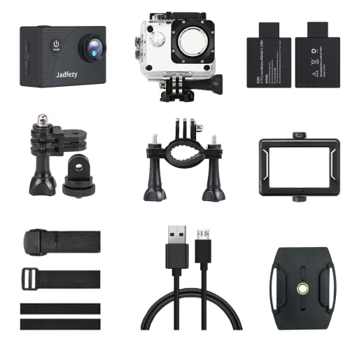 Jadfezy FHD 1080P Underwater Action Camera with Accessories