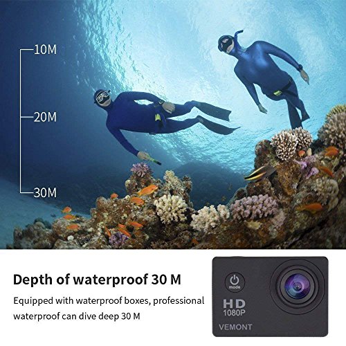 Vermont Full HD Action Camera with Wide-Angle Lens