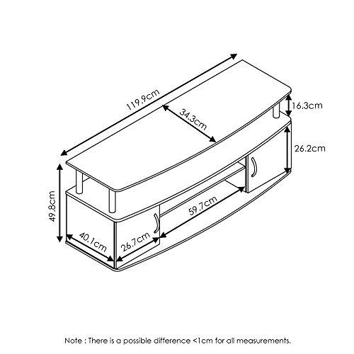 Large TV Stand in French Oak Grey/Black