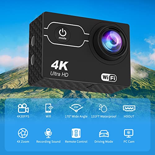 Ultra HD WiFi Waterproof Action Camera with Remote Control