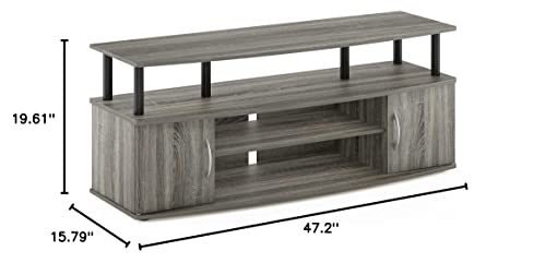 Large TV Stand in French Oak Grey/Black