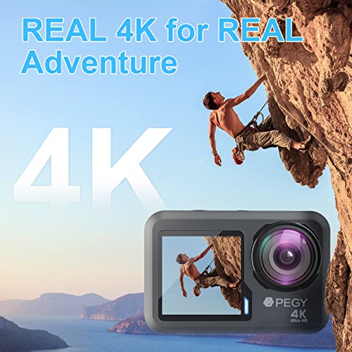 PEGY 4K Dual Screen Action Camera for Sports