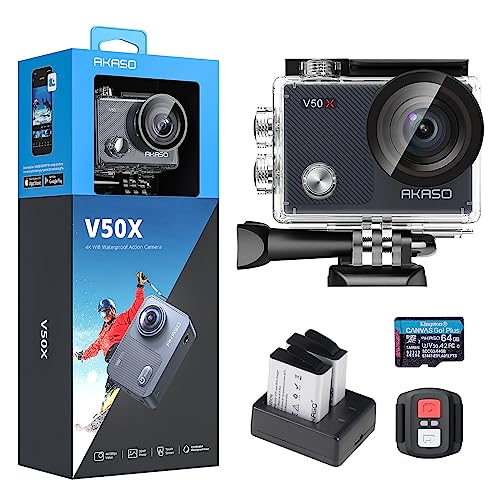 AKASO V50X 4K Action Camera + Kingston 64GB Bundle