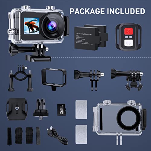 Adostob 4K30FPS Action Camera - Complete Accessories Kit