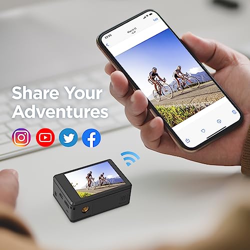 High-resolution Dual Screen Action Camera + Accessories Kit