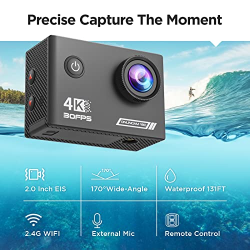 4K Action Camera - Waterproof, WiFi, 170° Wide Angle