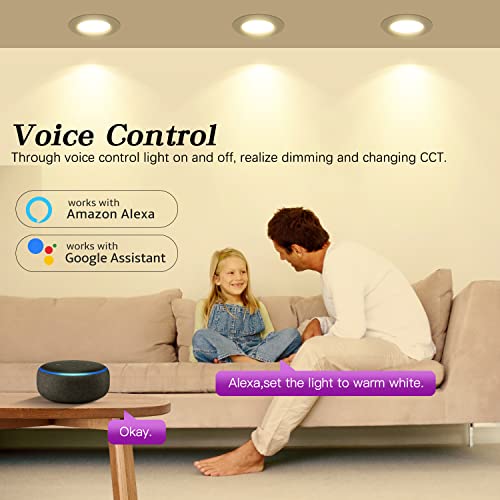 Smart Recessed Lighting with Voice Control (4 Pack)