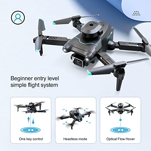 REHOBBKID Mini Drone for Kids with 4K Dual Camera, S96 Foldable WiFi FPV Live Video Drones for Adults Beginners,Altitude Hold, Headless Mode,One Key Start/Landing,Gesture Control RC Quadcopter with Battery, 3D Flips, APP Control,Toys Gifts for Boys Girls