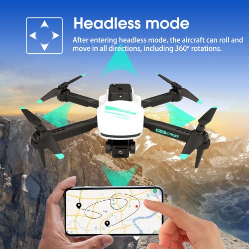 TizzyToy Drone with Camera 4K for adults, WiFi FPV RC Quadcopter with Gesture Control, 3D FlipFoldable Mini Toys Gifts for Kids Beginners with LED Lights, Headless Mode,One Key Start Mode