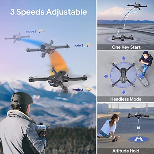 Foldable FPV Drone with 2K Camera for Adults