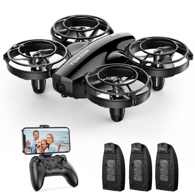 TOMZON A24W Mini Drone with Camera for Kids Adults 1080P, FPV Kids Drone with Battle Mode Throw to Go, Small RC Quadcopter Gravity Mode, 3D Flip, Self Spin, Circle Fly, One Key Start 3 Battery 24 Mins