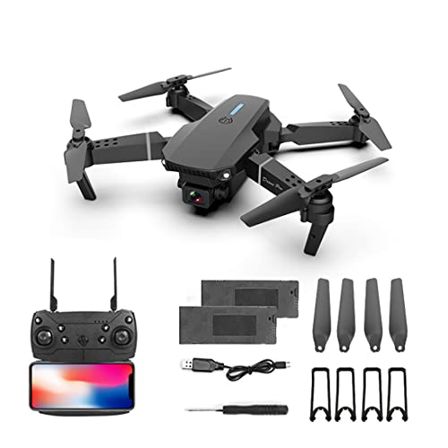 Foldable Drone with 4K Dual Camera for Adults, RC Quadcopter WiFi FPV Live Video, Altitude Hold, Headless Mode, One Key Take Off for Kids or Beginners with 2 Batteries, Carrying Case