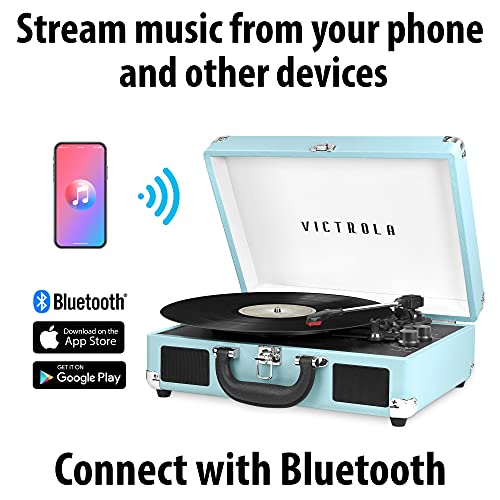 Turquoise Victrola Portable Record Player with Bluetooth