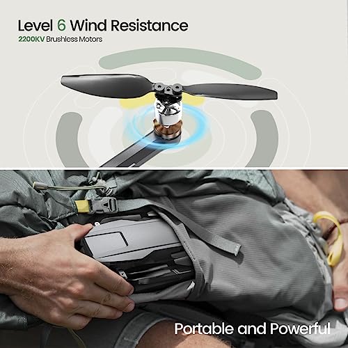 Holy Stone 2 Axis Gimbal GPS Drone with 4K EIS Camera for Adults Beginner, HS720G Foldable FPV RC Quadcopter with Brushless Motor, 5G WiFi Transmission, Optical Flow, Follow Me, Smart Return Home