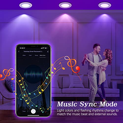 Smart Recessed Lighting with Voice Control (4 Pack)