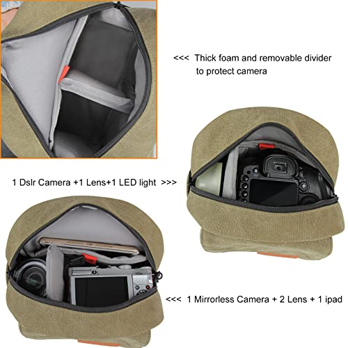 Canvas Waterproof DSLR Bag for Nikon Sony Photographers