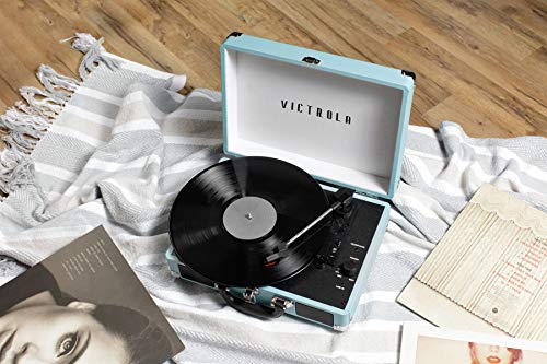 Turquoise Victrola Portable Record Player with Bluetooth