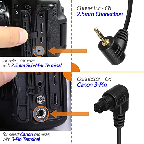 Camera Remote Control Wireless Shutter for Canon EOS RP, R6, ROS RP, Rebel T6, T7, T5, T3, SL2, 5D Mark II, 5d Mark iii, 5d Mark iv, 6D Mark II, 7d Mark ii, 7D Series, 5D Series; for Fujifilm X-T3