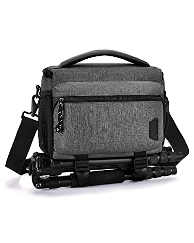 BAGSMART Grey Camera Bag with Tripod Holder