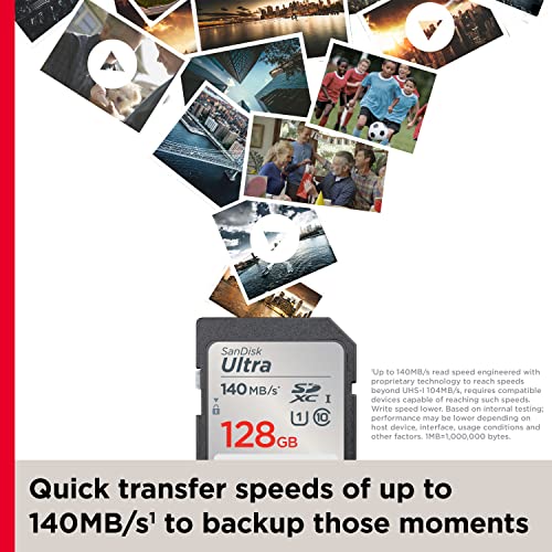 SanDisk 128GB Ultra Memory Card - Up to 140MB/s