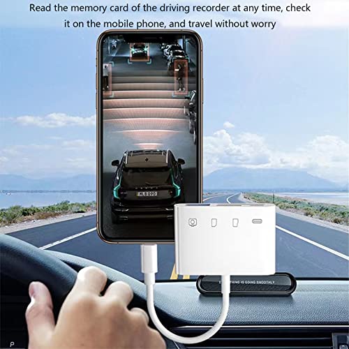 Lightning to SD Card Reader for iPhone,USB Camera Adapter 4 in 1 USB Female OTG Adapter Compatible SD/TF Card, Memory Card Reader Portable USB 3.0 Adapter,Sd Card Adapter with Fast Charging Port