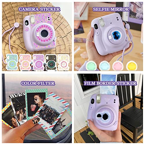 WOGOZAN Kit for Fujifilm Instax Mini 11 Instant Camera Accessories Bundle (Instax Camera Case/Album for Instax Mini Film/Selfie Mirror/Photo Frames/Photo Stickers & More) (Magic Silver)