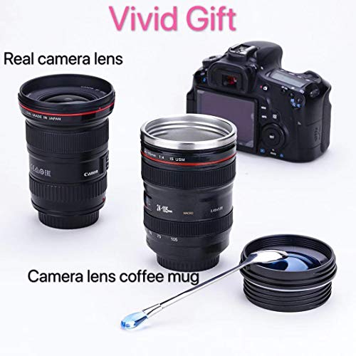 Chasing Y Camera Lens Coffee Mug, Fun Photo Stainless Steel Lens Mug Thermos Great Gifts for Photographers,Home Supplies,Friends,School Rewards