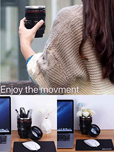 Chasing Y Camera Lens Coffee Mug, Fun Photo Stainless Steel Lens Mug Thermos Great Gifts for Photographers,Home Supplies,Friends,School Rewards