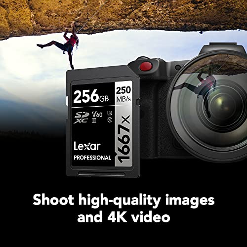 Lexar Professional 1667x 128GB SDXC UHS-II/U3 Card (LSD128CBNA1667) For Camera