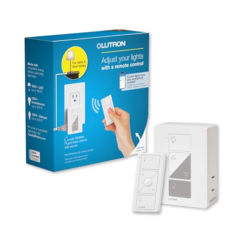 Lutron Caséta Wireless Single-Pole/3-Way Smart Lighting Lamp Dimmer and Remote Kit | P-PKG1P-WH | White
