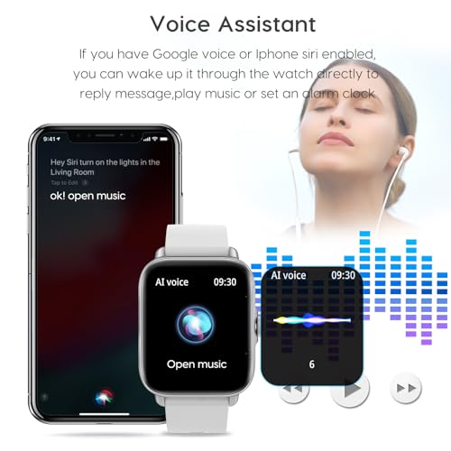 Smartwatch with Voice Assistant and 150+ Faces