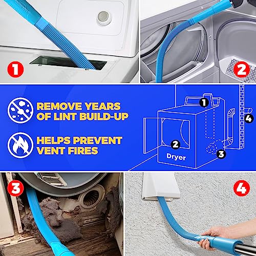 Holikme Dryer Vent Cleaner Kit with Vacuum Brush