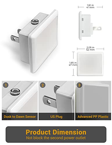 JandCase Night Lights Plug into Wall 2 Pack