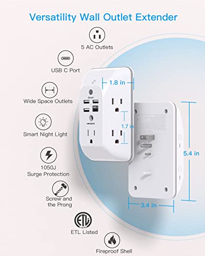 Night Light Outlet Extender Multi Plug USB Charger
