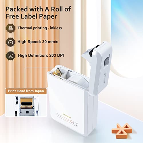 Portable Bluetooth Label Printer for Home Office Organization