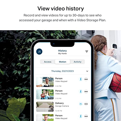 Smart Garage Door Keypad with Video Camera & App