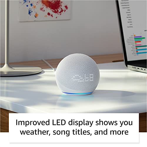 Compact Amazon Echo Dot (5th Gen) with LED clock
