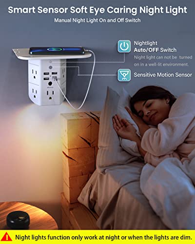 3-in-1 Wall Outlet Extender with Night Light