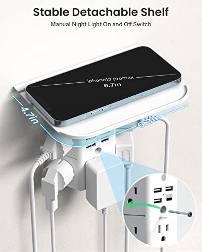 3-in-1 Wall Outlet Extender with Night Light