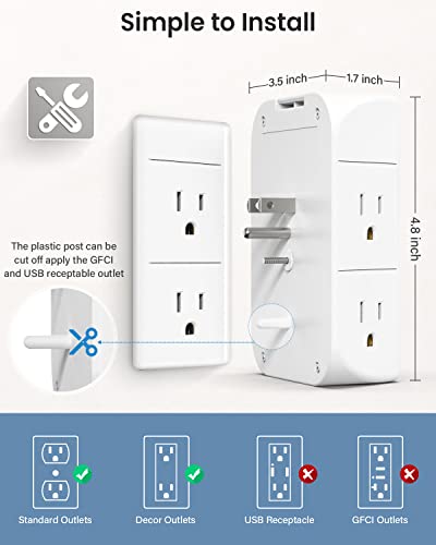 3-in-1 Wall Outlet Extender with Night Light