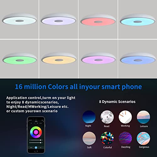 ASALL Smart Waterproof LED Ceiling Light Speaker, RGB
