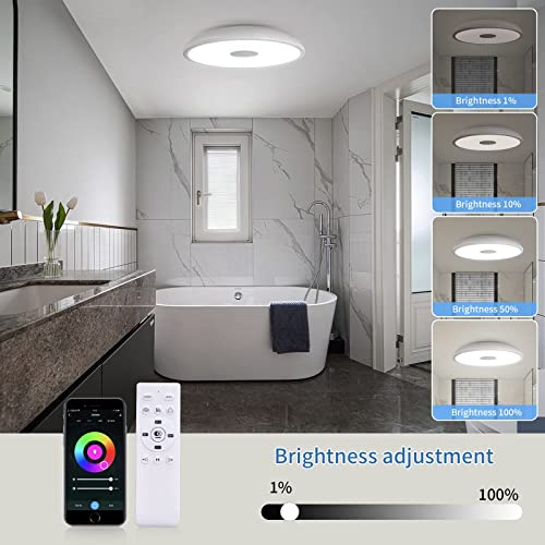 ASALL Smart Waterproof LED Ceiling Light Speaker, RGB