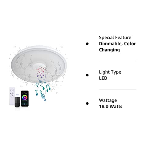 ASALL Smart Waterproof LED Ceiling Light Speaker, RGB