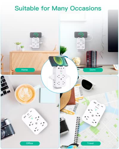 Mifaso Wall Surge Protector with 8 Outlets 1800J