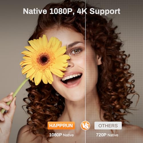 Portable 1080P Bluetooth Projector with 100" Screen